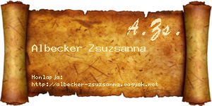 Albecker Zsuzsanna névjegykártya
