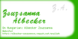 zsuzsanna albecker business card
